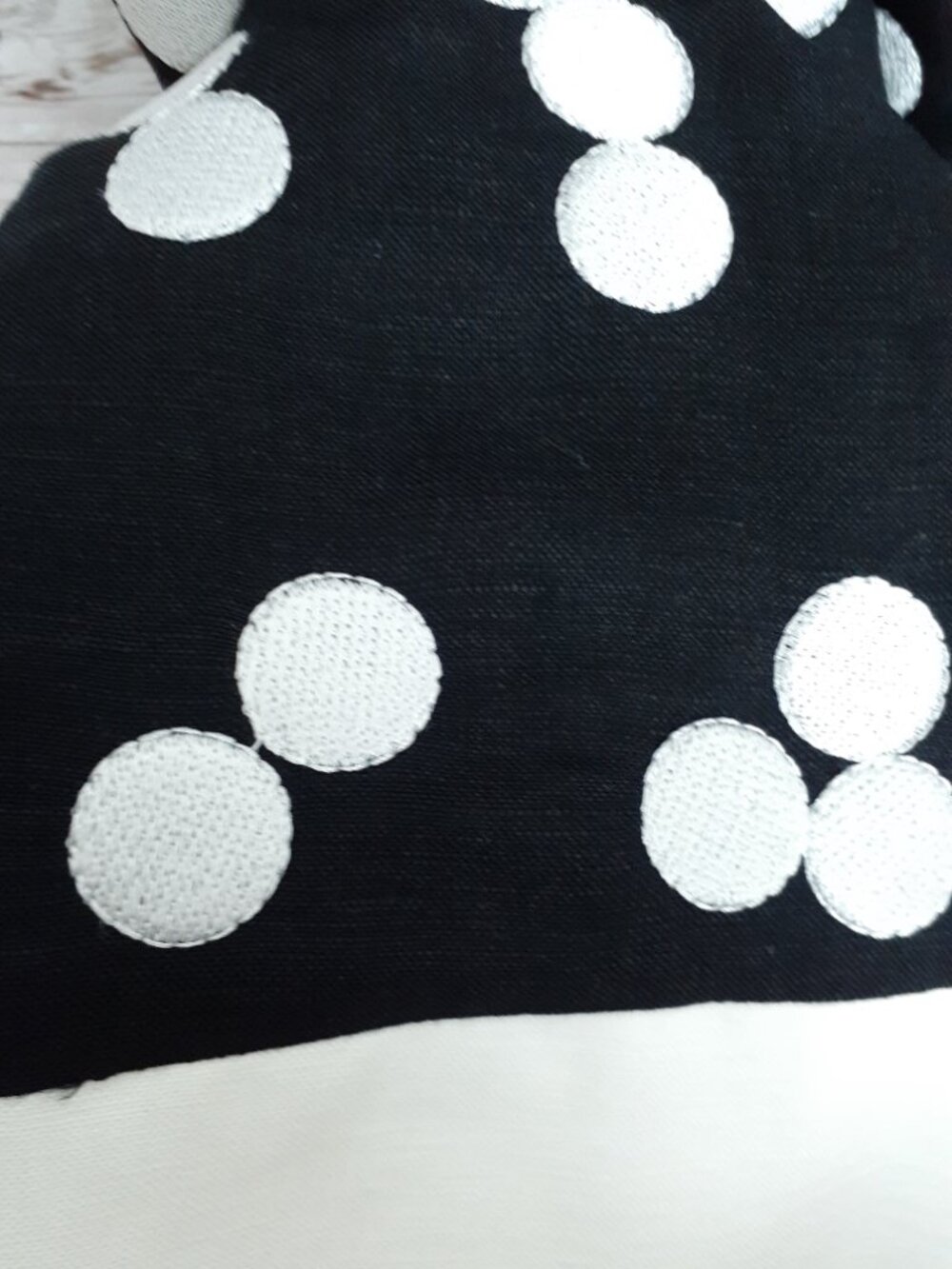 Jessica Howard Sleeveless Shift Dress 18W Linen Blend Embroidered Dots 952A - Picture 2 of 6